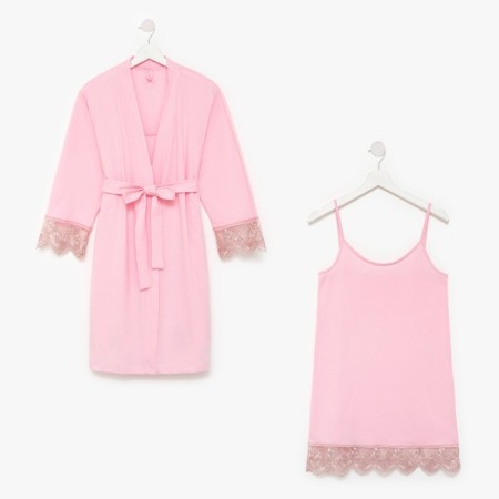 Female set (robe, shirt) KAFTAN, p. 44-46, pink-10