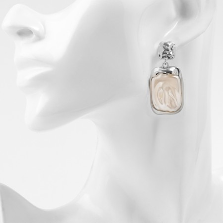 Earrings with pearls "bead" captivity, color silver-3