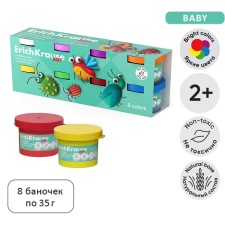Modeling dough, 8 colors of 35 g, Erichkrause 