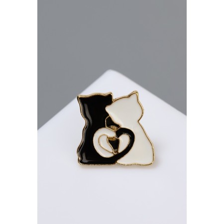 Icon "cats", black and white color in gold-3