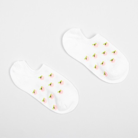 Women's socks minku "peaches", white color, size 36-39 (23-25 ​​cm)