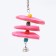 A toy for birds with a carapace carapace and beads, 14 x 6 cm, pink