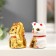 Souvenir ceramics "cat manki-naeko white and gold" set 2 pcs 5x3.3x3 cm