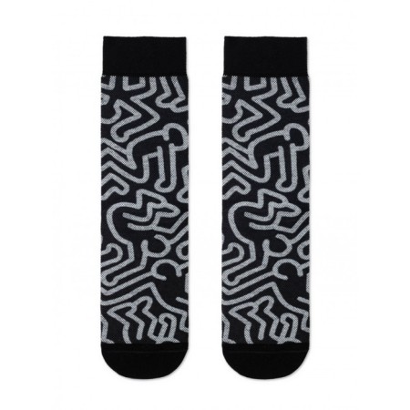 Male socks Happy, size 25, black color