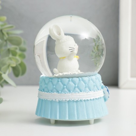Souvenir Polystone Water Ball Light "White Bunny" mix 6.5x6.5x9.5 cm-3