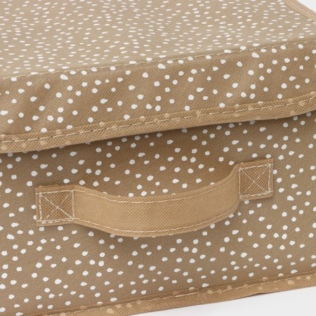 Storage box "Points", 26 × 20 × 16 cm, beige color-3