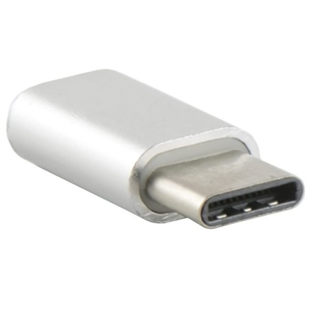 Red Line adapter with MicroUSB on Type-C, silver