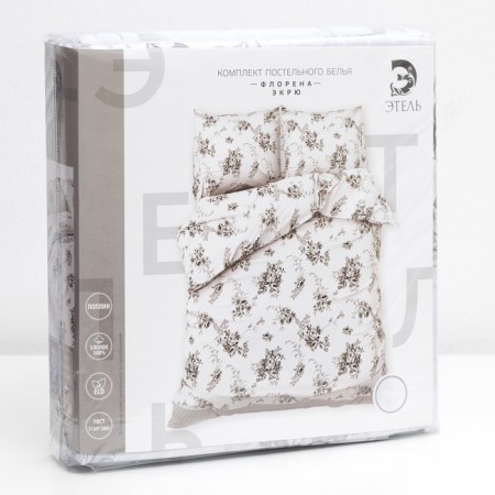 Bed linen "Ethel" euro flores ecrew, size 200x217 cm, 240x220 cm, 70x70 - 2 pcs-5