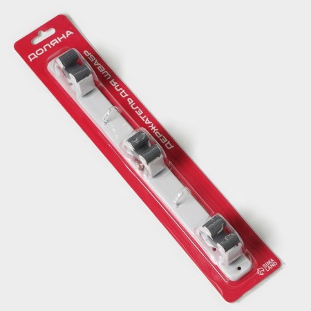 Holder for a mop Dalyan, 35 × 5 × 3 cm, 3 compartments, fastening of self -tapping screws in a kopmolex-6