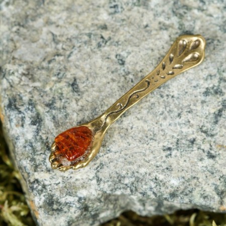 Koshelki souvenir "Spoon-Land", brass, with natural amber