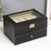 Casket for a double leatherette clock "Dark Night" matte 25.5x20x14.5 cm