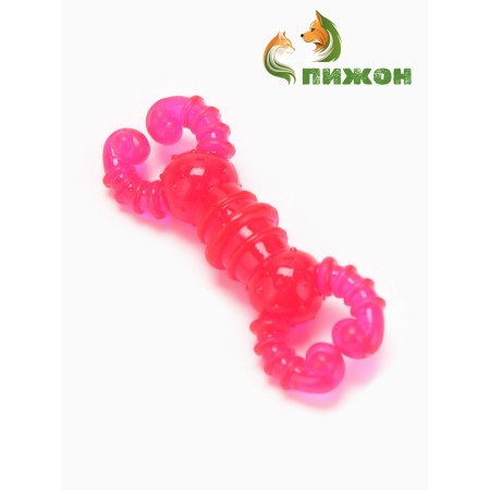 Chewing toy "crab", transparent, tpr, 12 cm, pink
