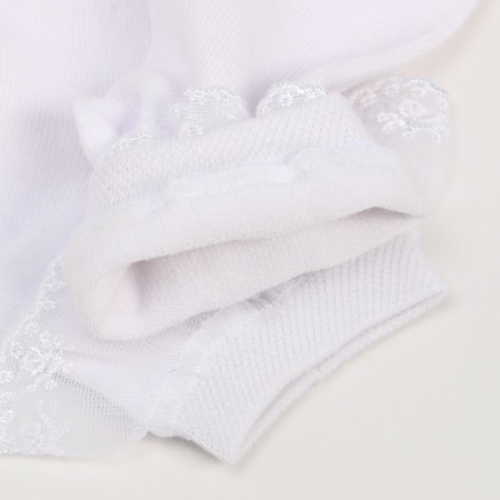 Baby socks with lace, white color, size 14-16-3