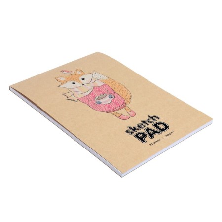 Sketchpad A4, 32 sheets on the glue "Let's be friends", craft cover, solid substrate, 160 g/m2-1