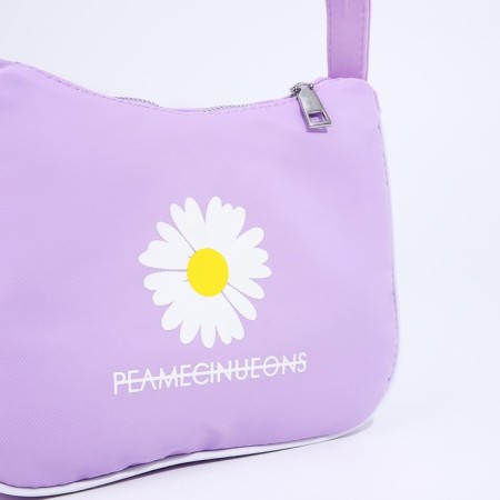 Youth bag with zipper, purple color-3