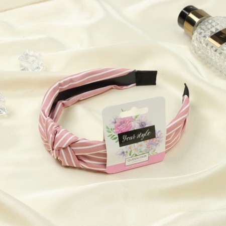 Hair rim "Wendy" 3 cm, pink-white-1