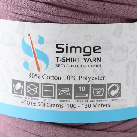 Knitted yarn secondary 90% cotton, 10% p/e, 100m/450 ± 50 g (dusty rose) mix-4
