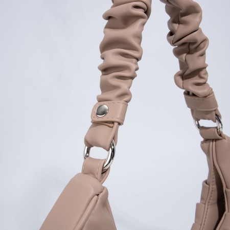 Women's bag El Masta with a zipper, beige color-4