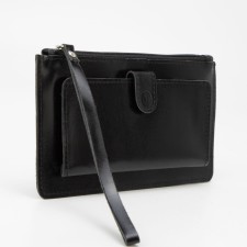 Women's wallet on the zipper Textura, with a pen, black color