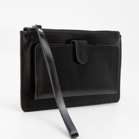 Women's wallet on the zipper Textura, with a pen, black color