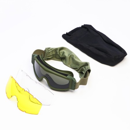 Tactical glasses, on elastic band, with interchangeable lenses 18.5x5 cm-1