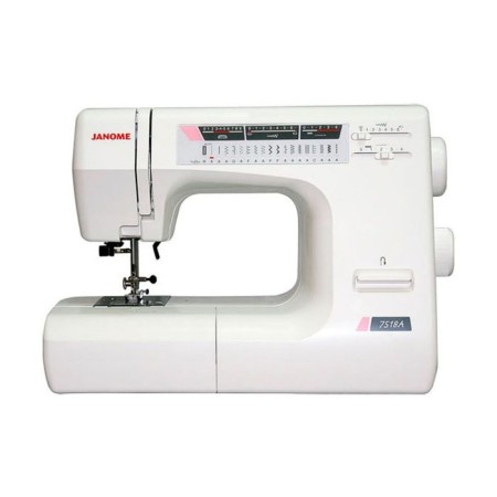 The sewing machine Janome 7518a, 55 W, 18 operations, automatic, white