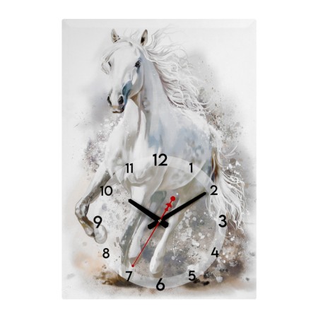 Carty clock wall-up interior "running white horse", silent, 50 x 70 cm-2