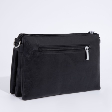 Bag Cross-Bodi with a zipper, black color-1