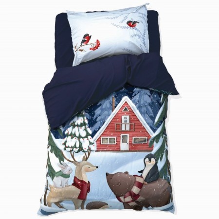 Ethel bedding 1.5 Christmas Night 143x215 cm, 150x214 cm, 50x70 cm -1 pcs, 100% HL, calico