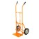 The trolley is manual, two -wheeled: load/p 130 kg, orange