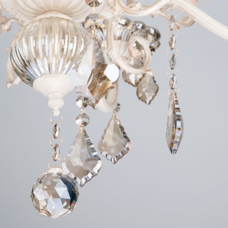 Elisha 5x60W E14 chandelier white with gold-4