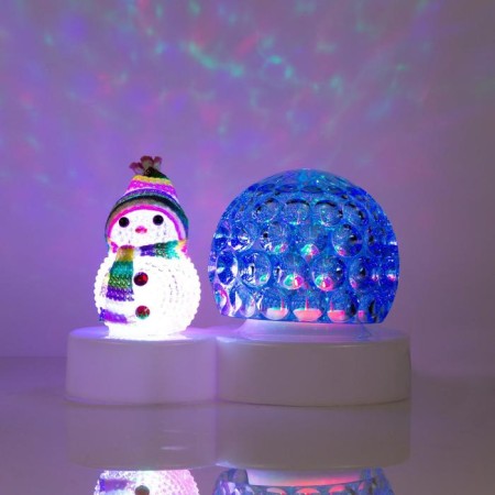 Light device "Snowman with blue ball" 9.5 cm, glow of multi, 220 V-2
