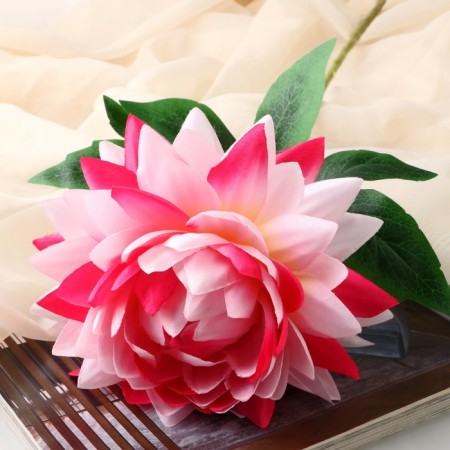 Artificial flowers "Begonia" premium, 14x60 cm, pink-raspberry-1