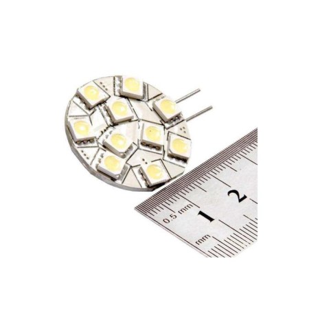 LED LED SkyWay G4, 12 V, 10 SMD diodes, 1-contact, white, dimensions, feet-1