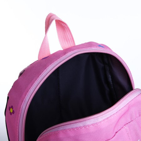 Baby backpack on lightning, external pocket, pink color-5