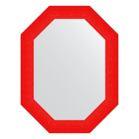 Mirror in the baguette frame, red wave 89 mm, 66x86 cm