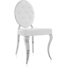 Stool on a metal frame ODDA Metal/Eco -leather, chrome/white 50.5x65x91 cm