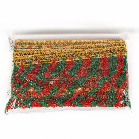 Red-green braid “brushes”, width 4 cm, in package 25 m-3