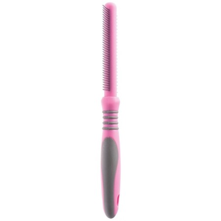 Delight Rose comb, with rings, double -sided, 24/37 teeth 25 mm, pink-1