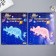 Phosphorus sticker "Triceratops" with adhesive pads set of 2 pcs mix 29.5x25 cm