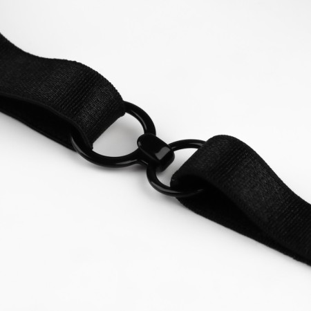 A set of metal fittings for a bow tie: ring, hook, regulator 1 cm, black color-2