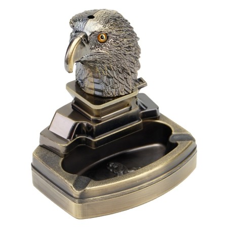 A tabletop lighter with an ashtray, gas, "bust of the eagle", 11 x 13 cm-1