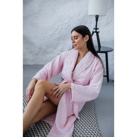 Frequency bathrobe, size 52, light pink color-8