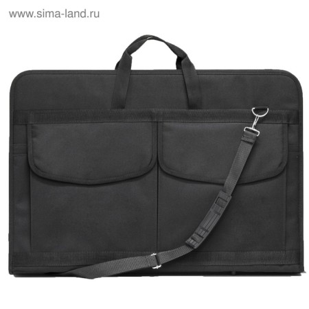 Folder for drawings and drawings A2, 640 x 450 x 30 mm, with handles, textile, estado, 3 pockets, black color,-1