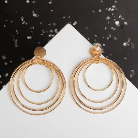 Earrings Metal "Pendulum" Color Gold-2