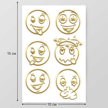 Stickers (stickers) "Smiles" 10x15 cm, color gold, 5-311-2
