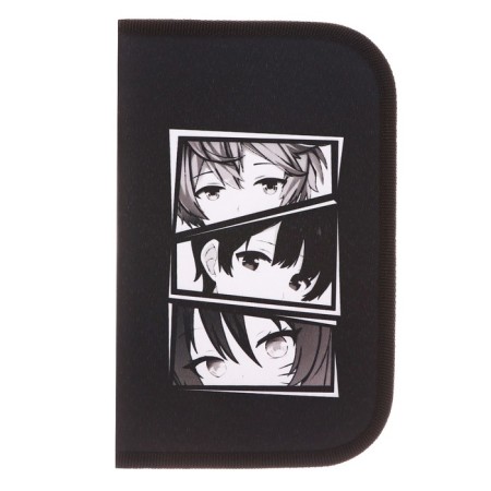Penal 1 section, 130 x 210 x 40 mm, 2 folding strips, fabric, calligrata top, Content "Anime", mix-5