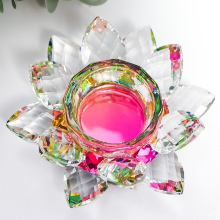 Glass "Lotus Rainbow" Diam 11.5 cm-1
