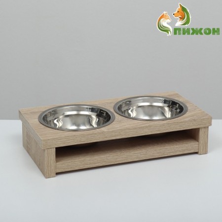 Animal feeder is double, 2 x 250 ml, 29.2 x 15 x 6.7 cm
