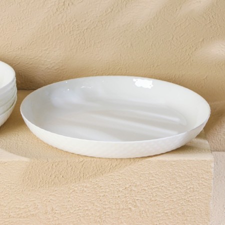 A set of dining plates luminarc diwali shells, d = 25 cm, glass ceramics, 6 pcs, white color-1